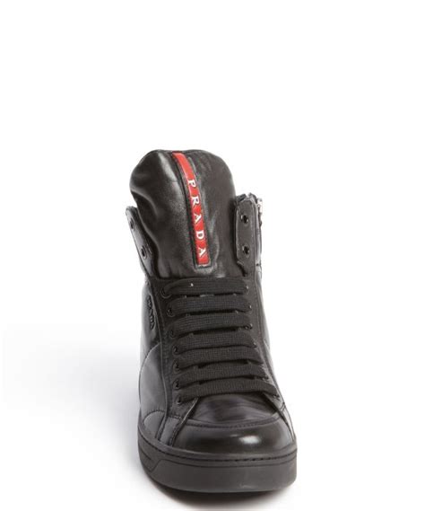 prada high top sneakers zipper